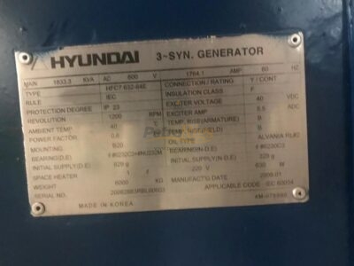 Hyundai 1100 kW Generator Ends