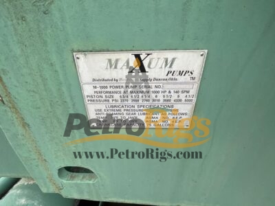 Maxum M-1000 Triplex Pump